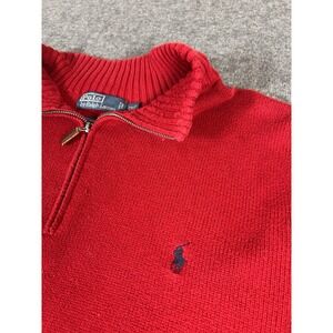 Polo Ralph Lauren Pullover Sweater Mens 2XLT Red Half Zip Quarter Zip Big Tall